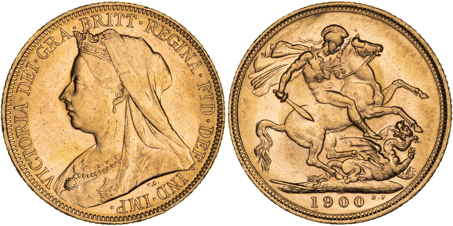 Victoria, St George Reverse, Sovereign, 1900-M, gVF