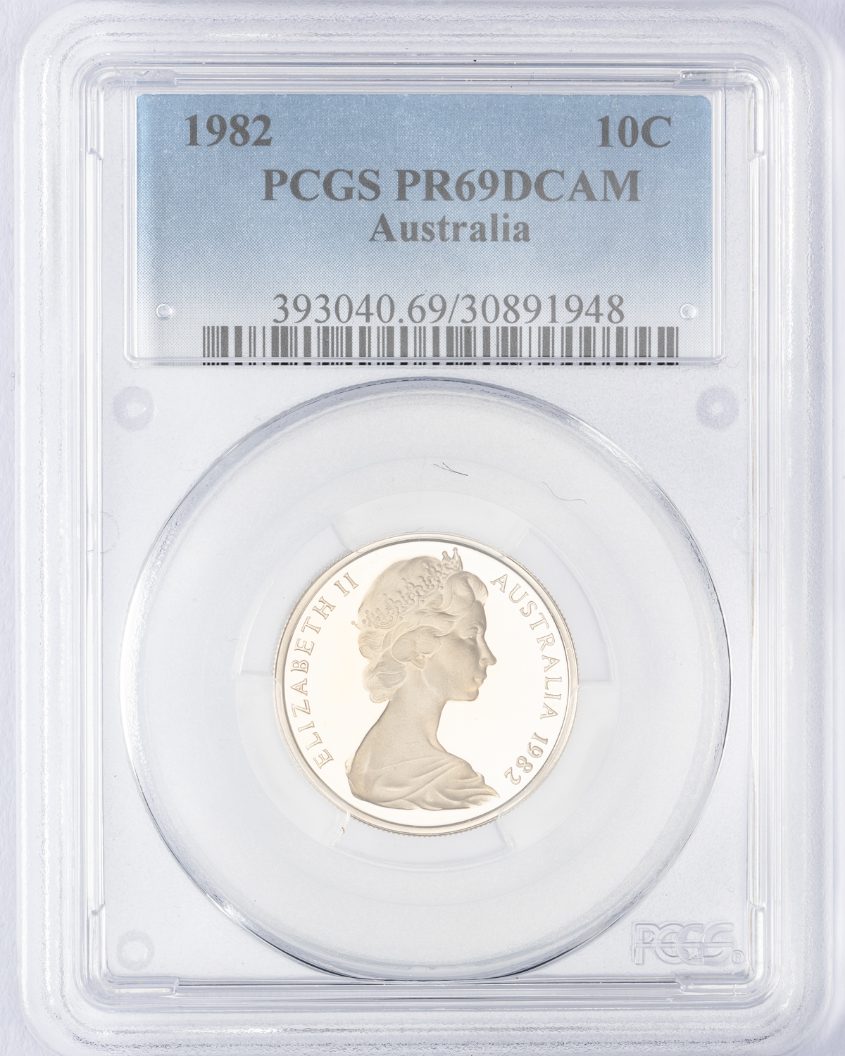 Elizabeth II, Ten Cent, 1982, PCGS PR69DCAM
