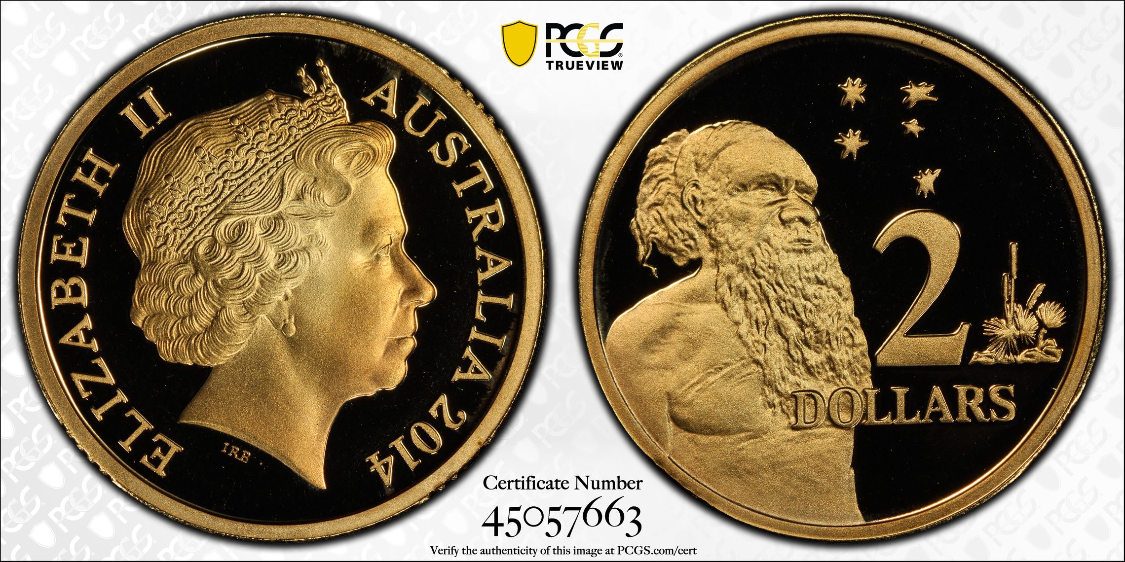 2014 Australia Two Dollar, $2 PCGS - PR70DCAM POP 20/0 -663