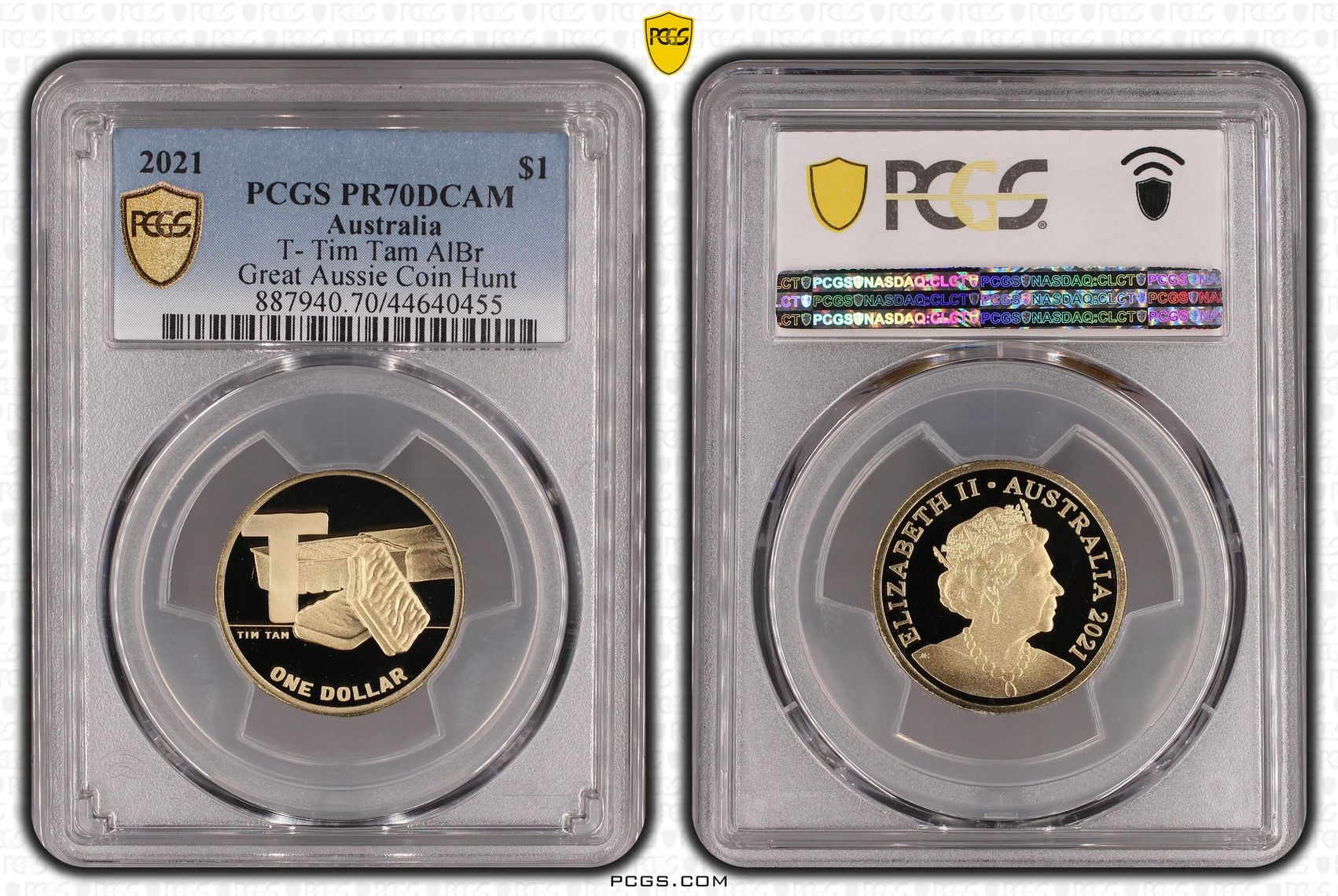 2021 Australia One Dollar, $1 T- Tim Tam AlBr PCGS - PR70DCAM POP 14/0 -455