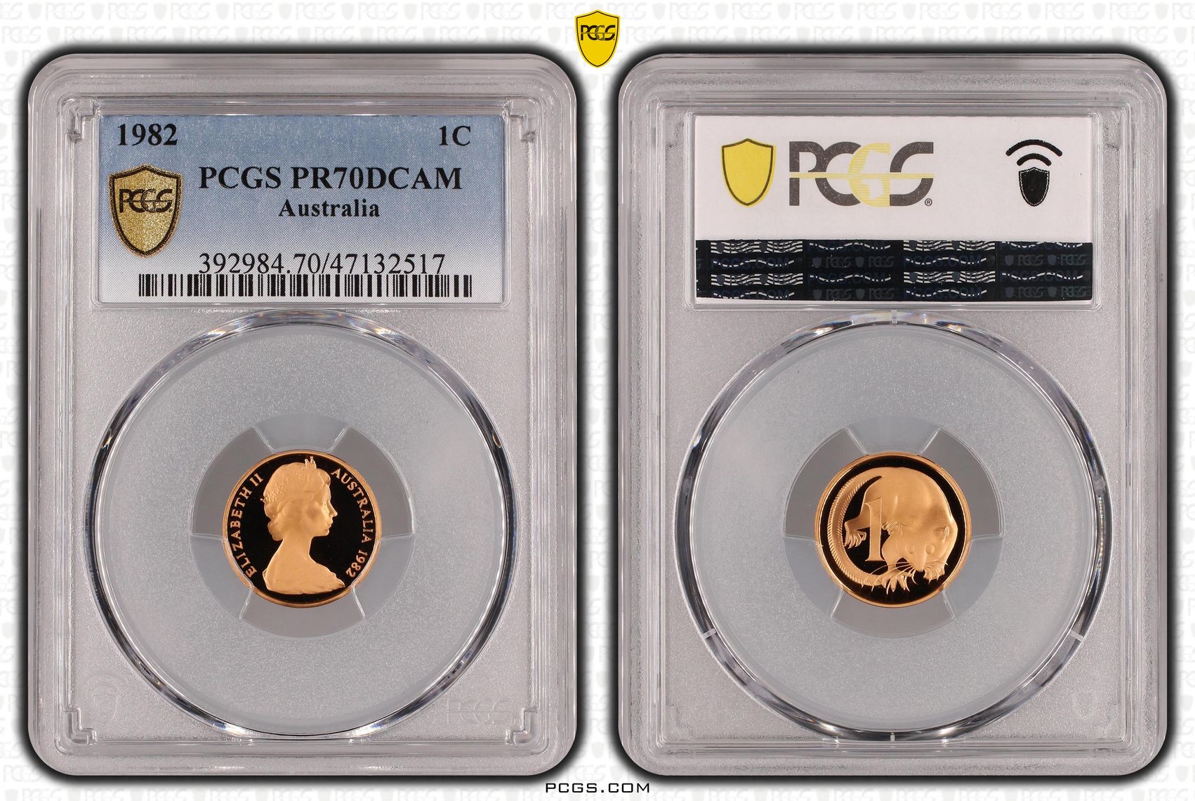 Elizabeth II, One Cent, 1982, PCGS PR70DCAM
