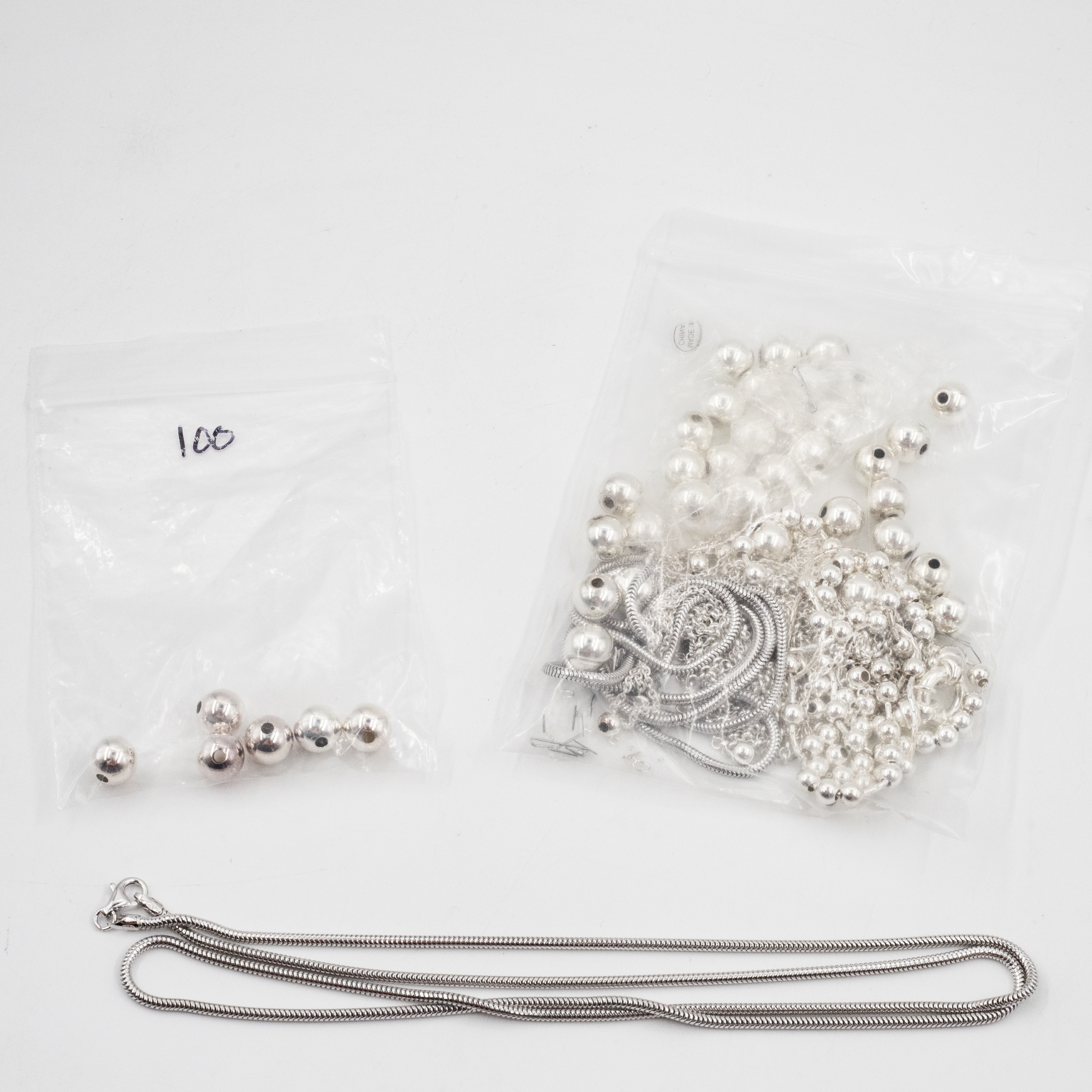 307 · Mix Lot of Silver Beads & Chains