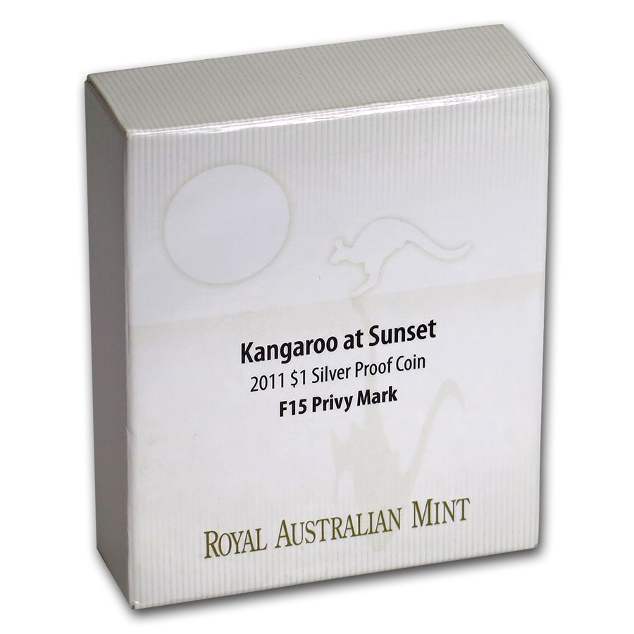 2011 RAM $1 Kangaroo at Sunset Silver Proof F15 Privy Mark - Box & COA