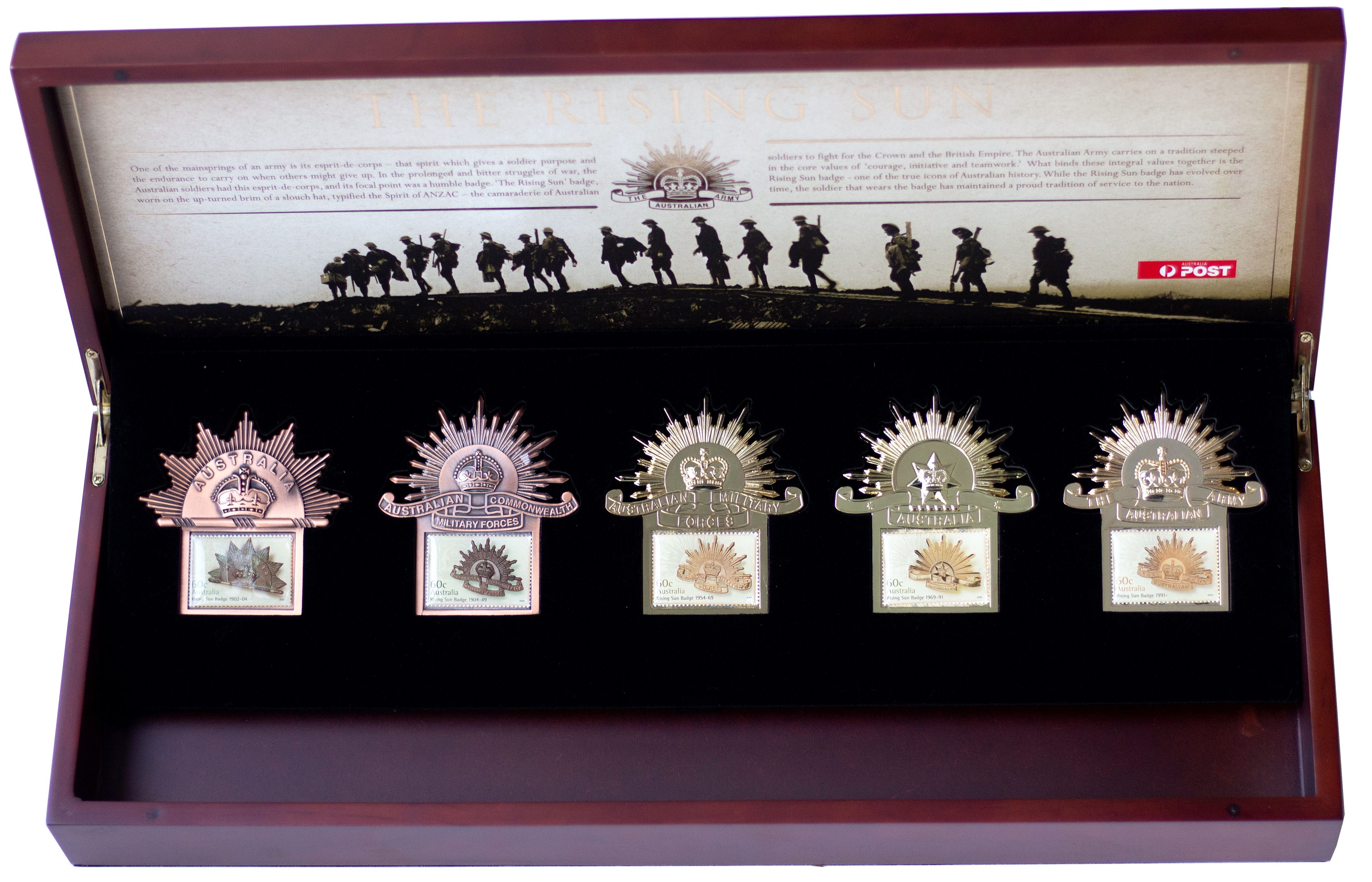 The Rising Sun Cap Badge Set, 2015, VGC