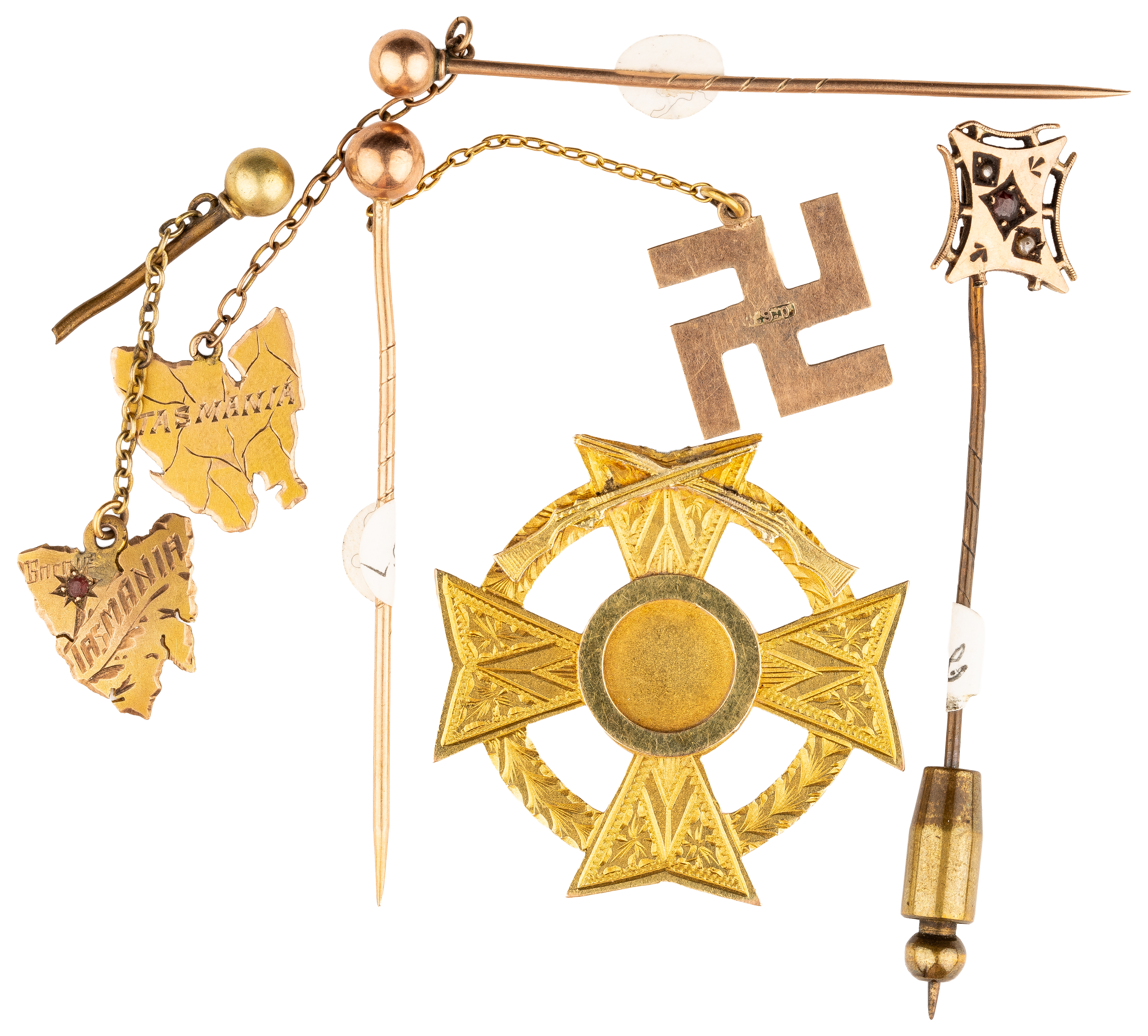 South Yarra Rifle Club & Miscellaneous Lapel Pins, 1901, VF