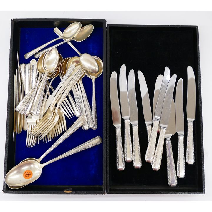 55pc Towle Candlelight Pattern Sterling Flatware- 1600g TW + 9 Filled Handles