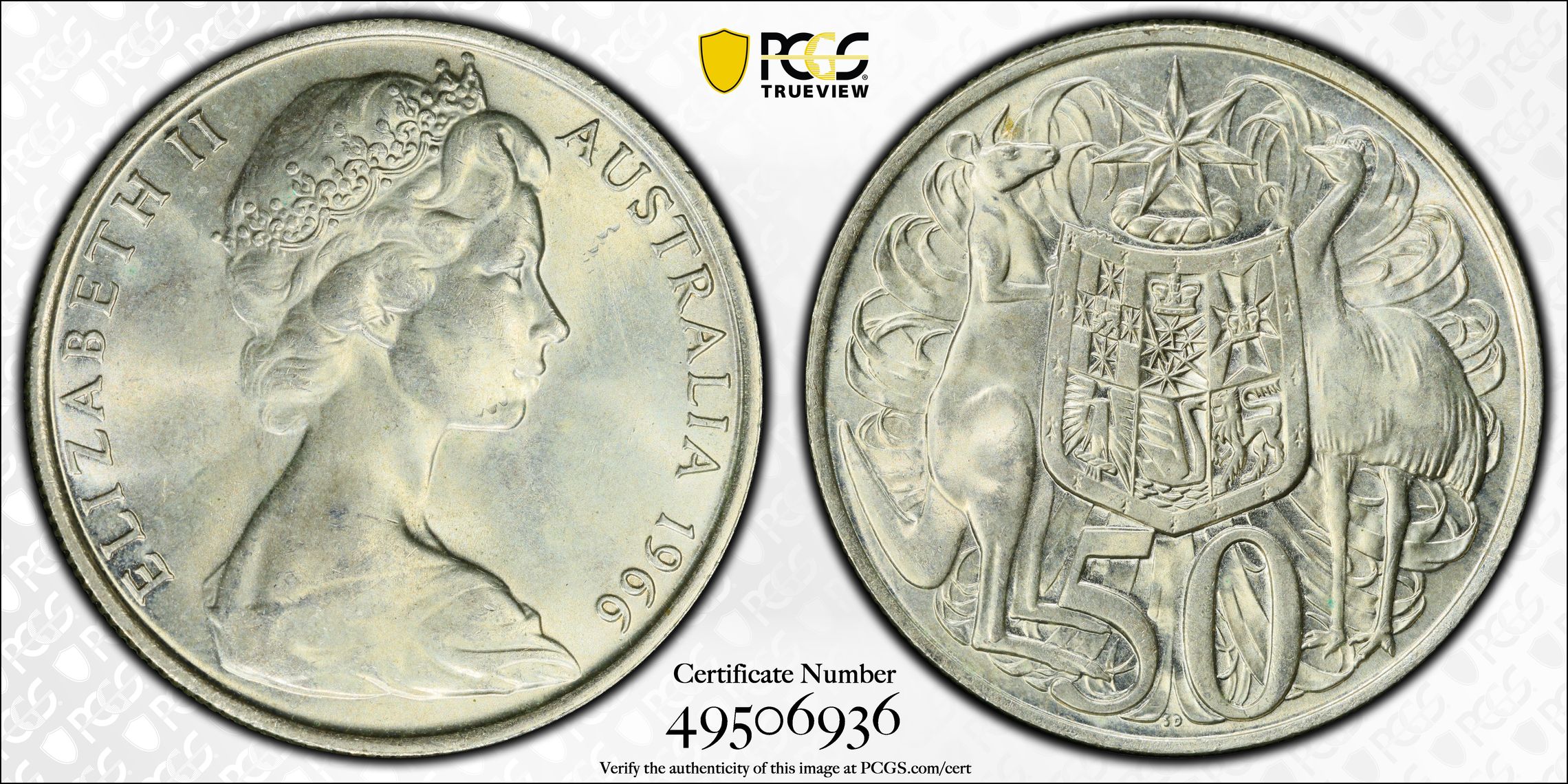 Fifty Cent, 1966, PCGS MS62