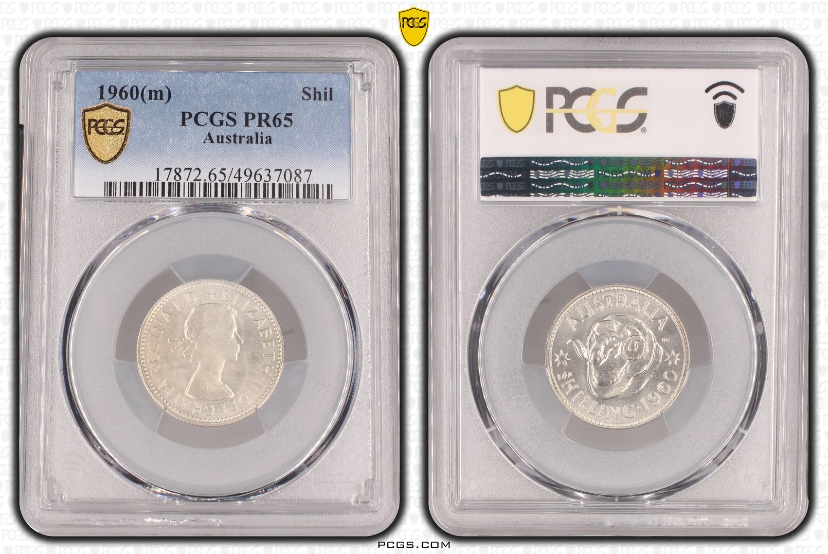 Elizabeth II, Shilling, 1960(m), PCGS PR65