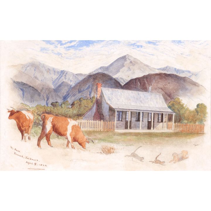 James Crowe Richmond 'Kincaid, Kaikoura, April 5 1864 - Homestead of W. Busk...'