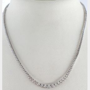 18CT WHITE GOLD GRADUATION NECKLACE WITH 4.00CT DIAMONDS COLOUR J CLARITY VS - 51929/298