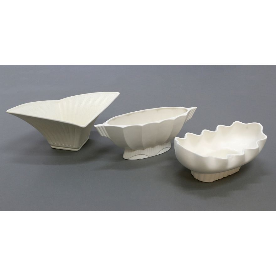 Crown Lynn Potteries, Selection of three large white trough vases