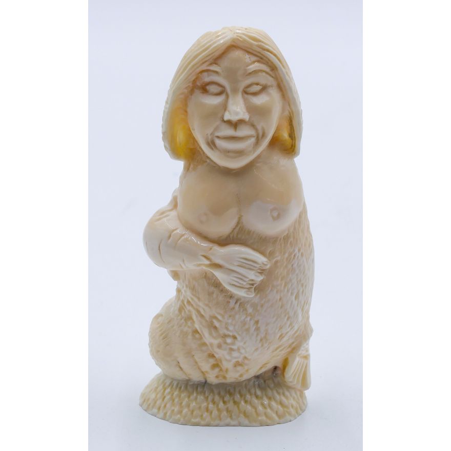 Pelowook Inuit Carved Walrus Mother Figure 4.25''