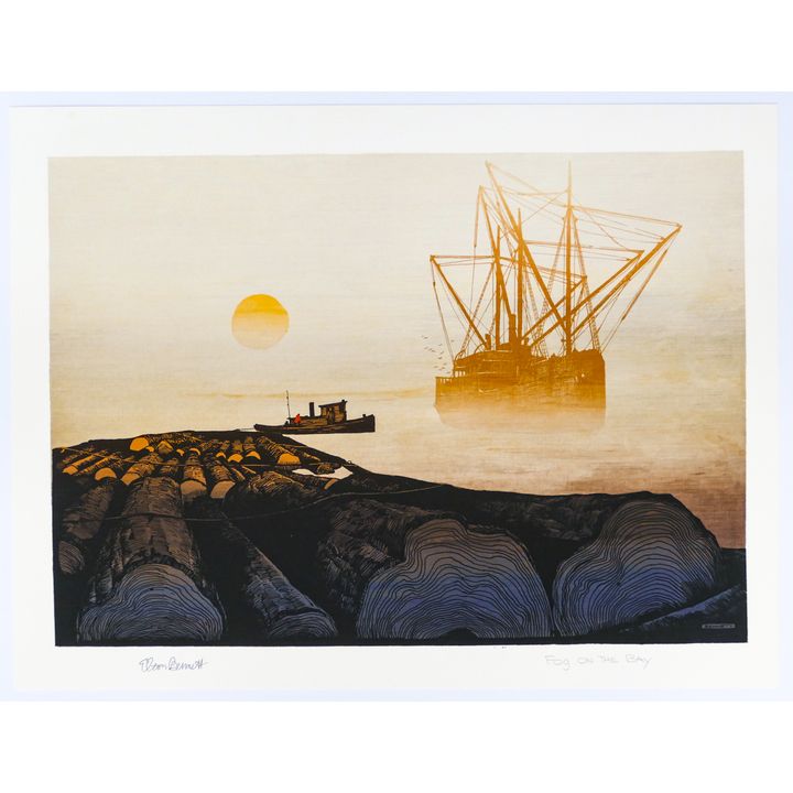 Elton Bennett ''Fog on the Bay'' Signed Serigraph Sheet 19''x25''