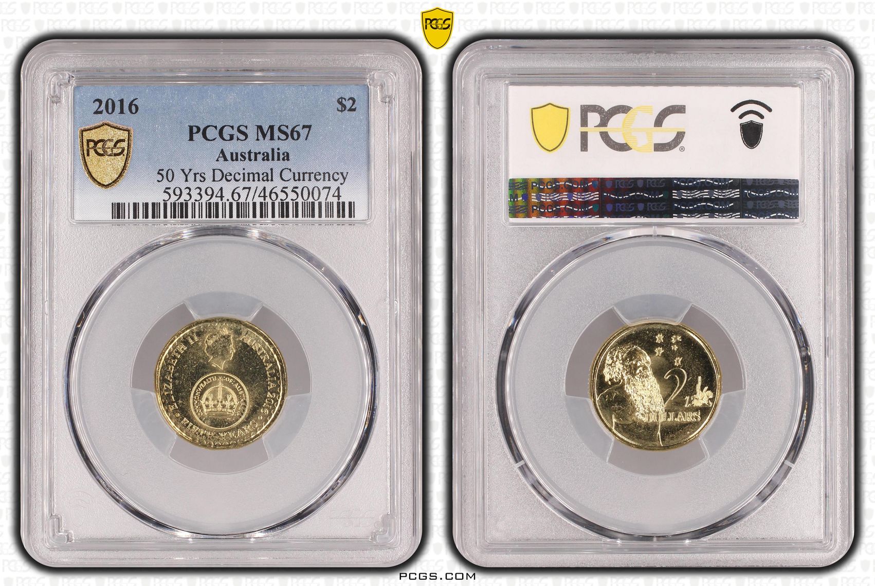 50 Yrs Decimal Currency, Two Dollar, 2016, PCGS MS67