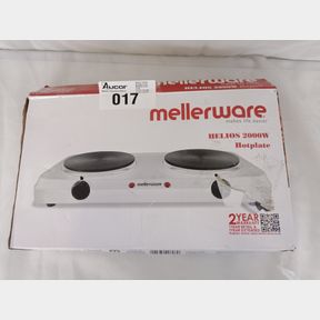 MELLERWARE - HELIOS DOUBLE SOLID HOTPLATE - WHITE