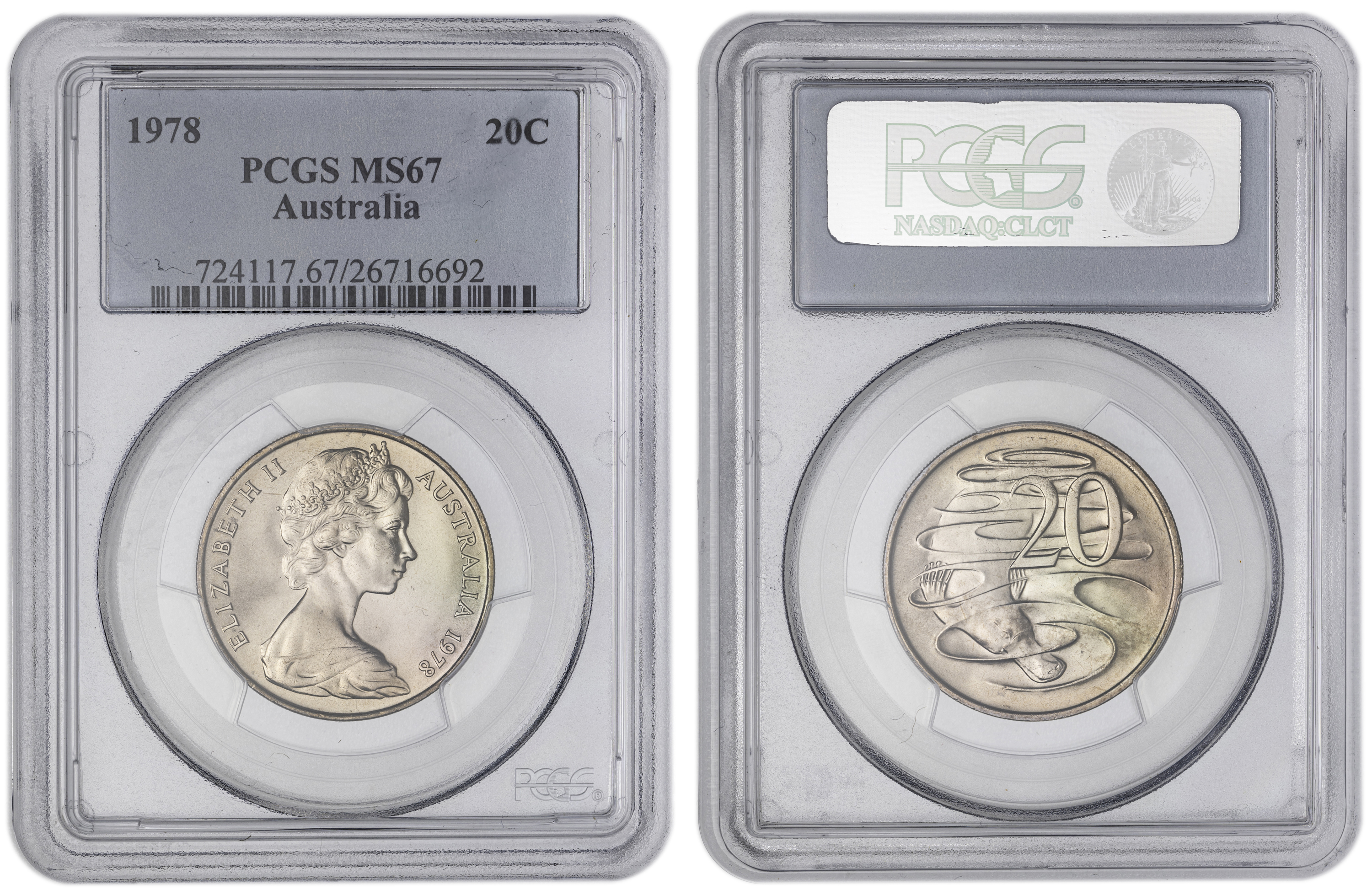 , Twenty Cent, 1978, PCGS MS67