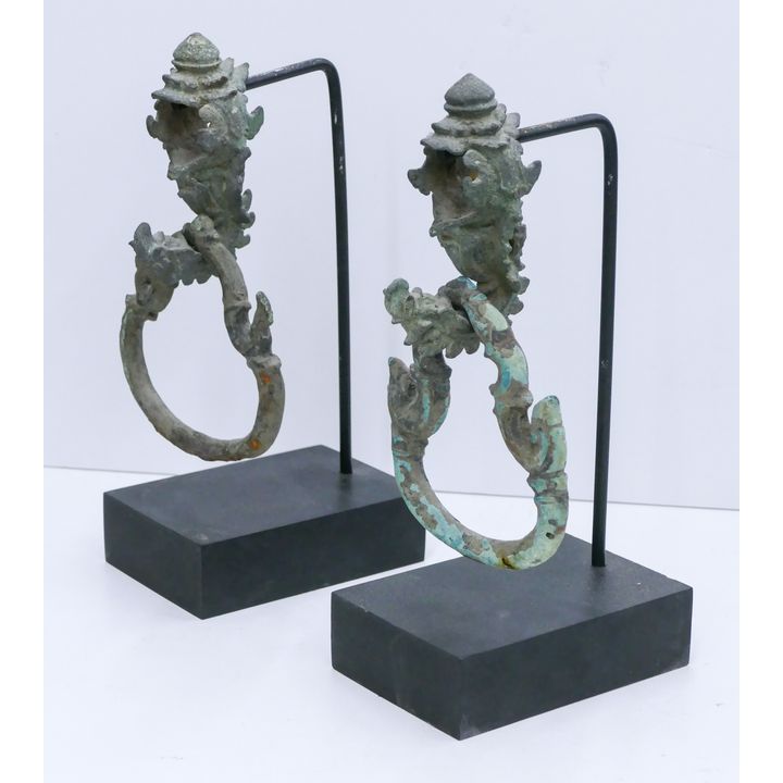 Pair Ancient Khmer Cambodian Palanquin Hooks