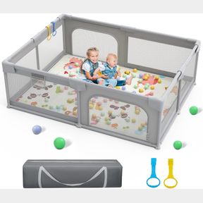 PALOPALO BABY PLAYPEN, 71"X59" EXTRA LARGE PLAYARD FOR BABIES AND TODDLERS, BABY ACTIVITY CENTER WITH 8 SUCTION CUP BASES, INFANTS