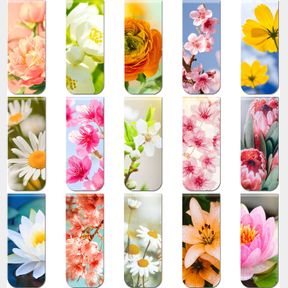 30 PIECES FLOWER MAGNETIC BOOKMARKS FLORAL MAGNETIC PAGE MARKERS ASSORTED BOOKMARKS FOR SCHOOL HOME OFFICE READERS STUDENTS MAGNET