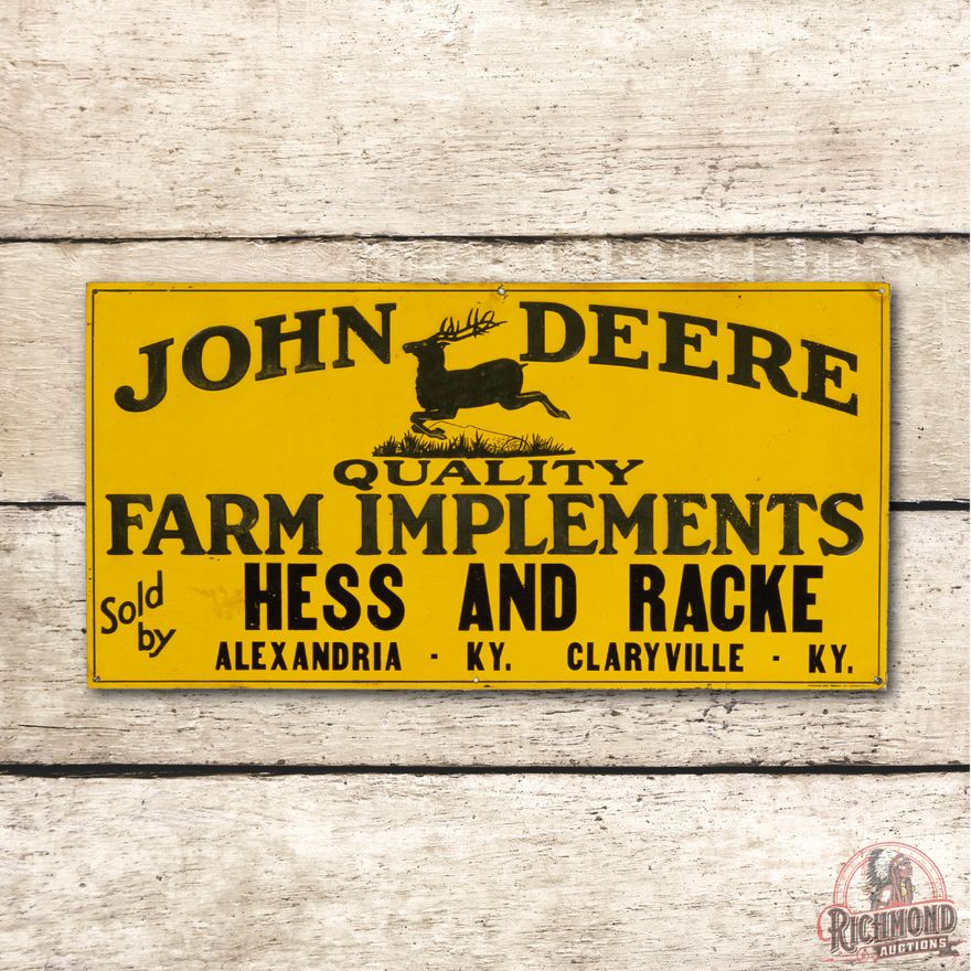 John Deere Leaping Deere Logo Kentucky Single Sided Metal Sign TAC 8
