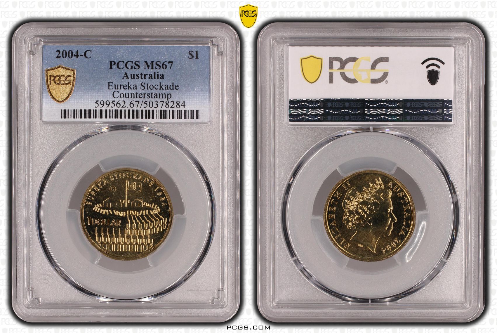 Eureka Stockade , One Dollar, 2004-C, PCGS MS67
