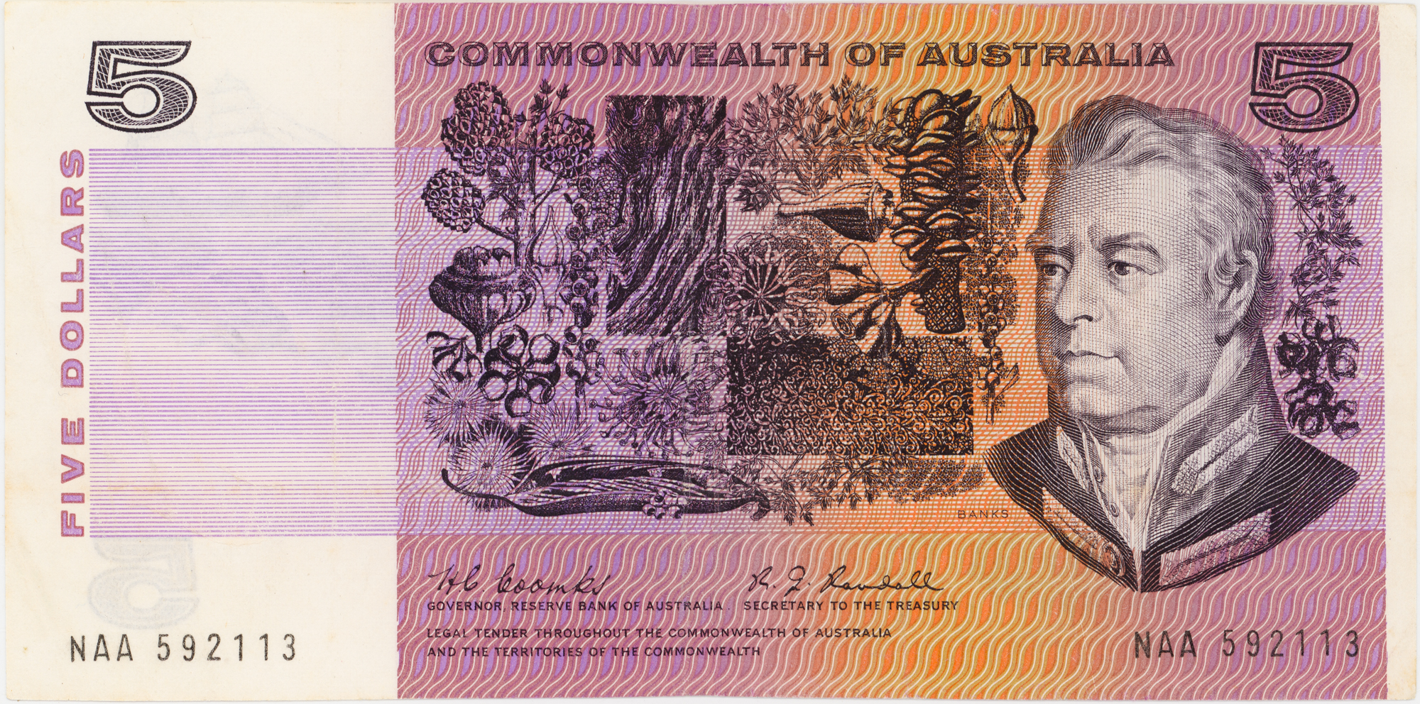 Coombs/Randall, Five Dollars, 1967, aVF
