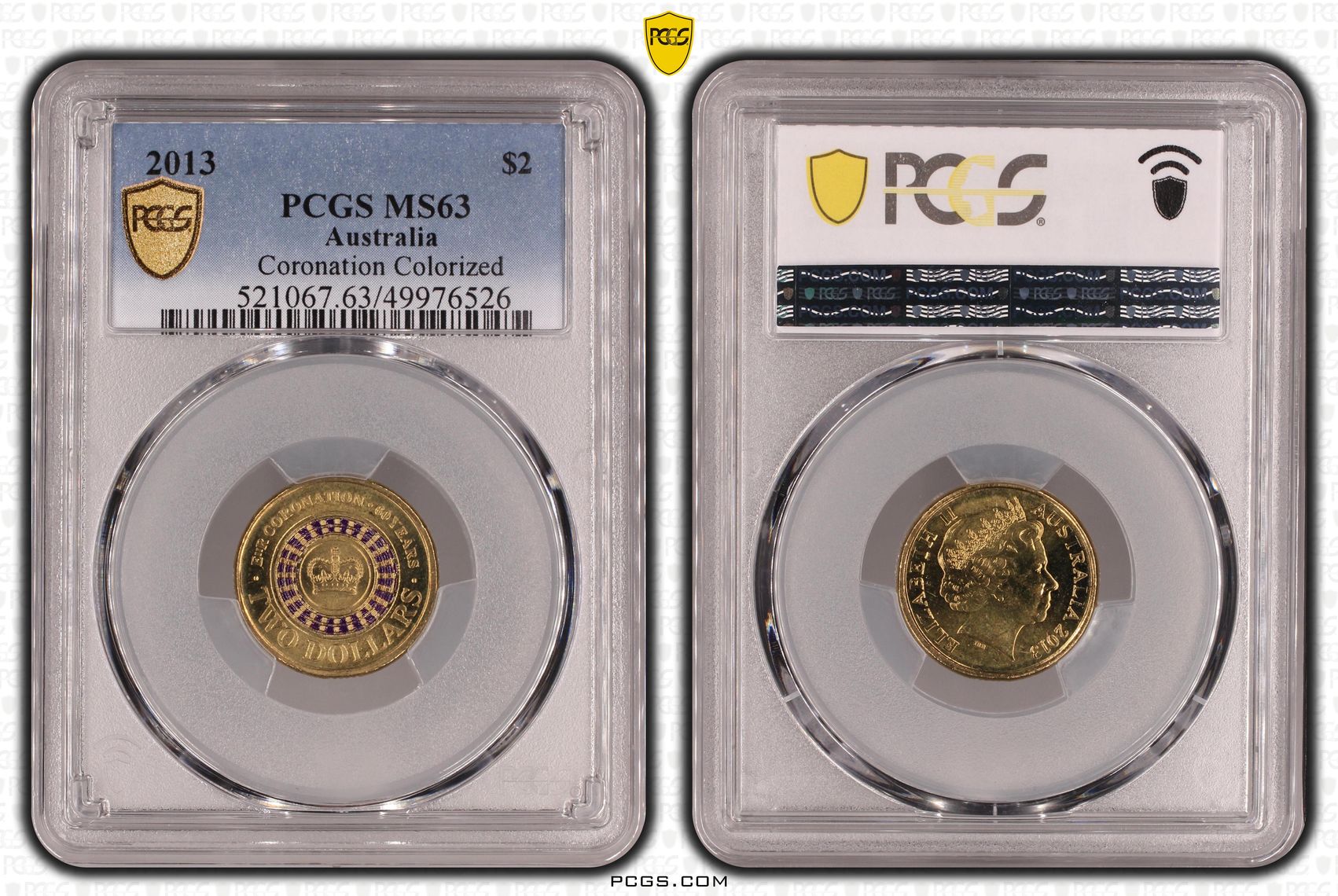 Coronation Colorized, Two Dollar, 2013, PCGS MS63