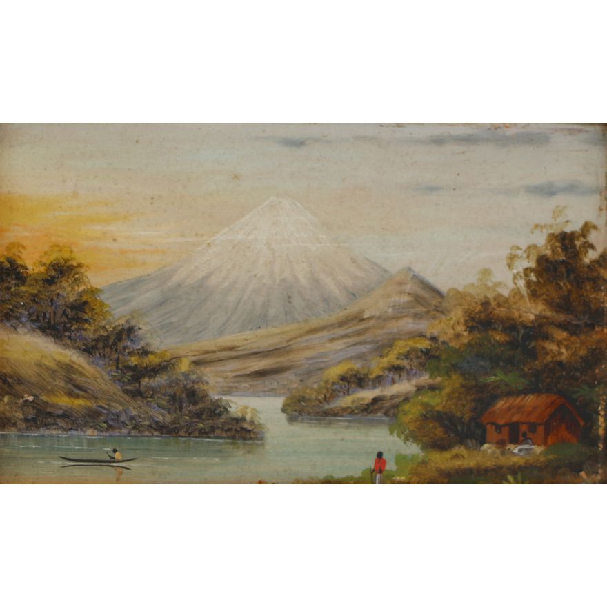 BACKHOUSE J.P. - OIL ON BOARD - Mt Egmont, Taranaki