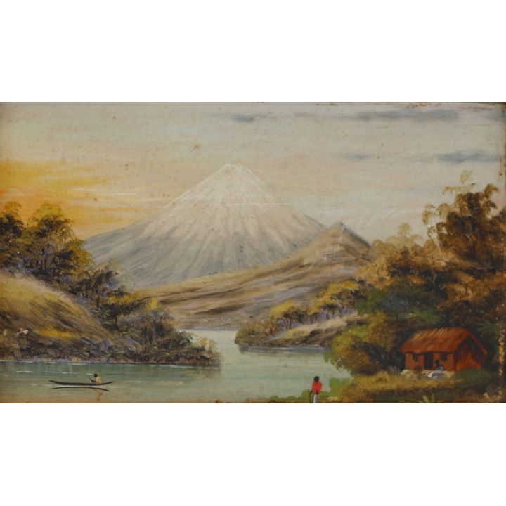 BACKHOUSE J.P. - OIL ON BOARD - Mt Egmont, Taranaki