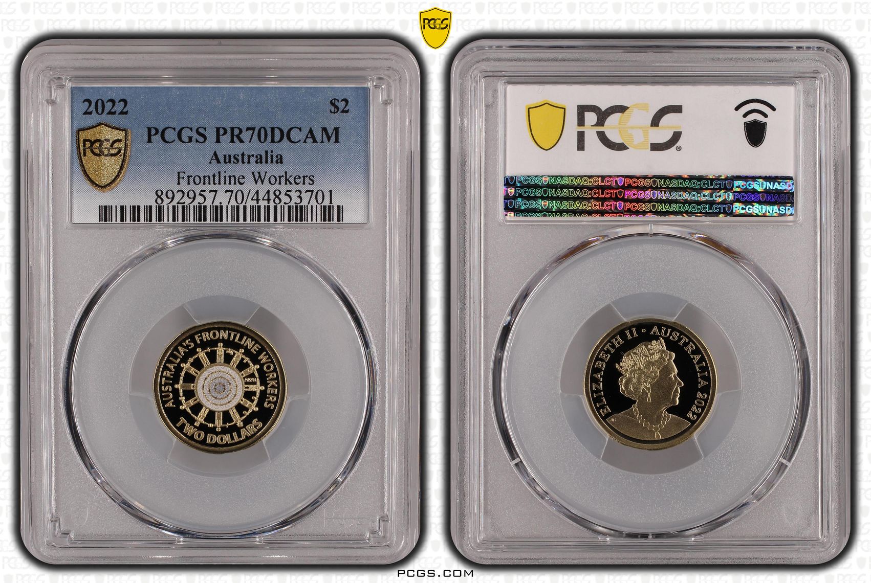 Elizabeth II, Frontline Workers, Two Dollars, 2022, PCGS PR 70DCAM