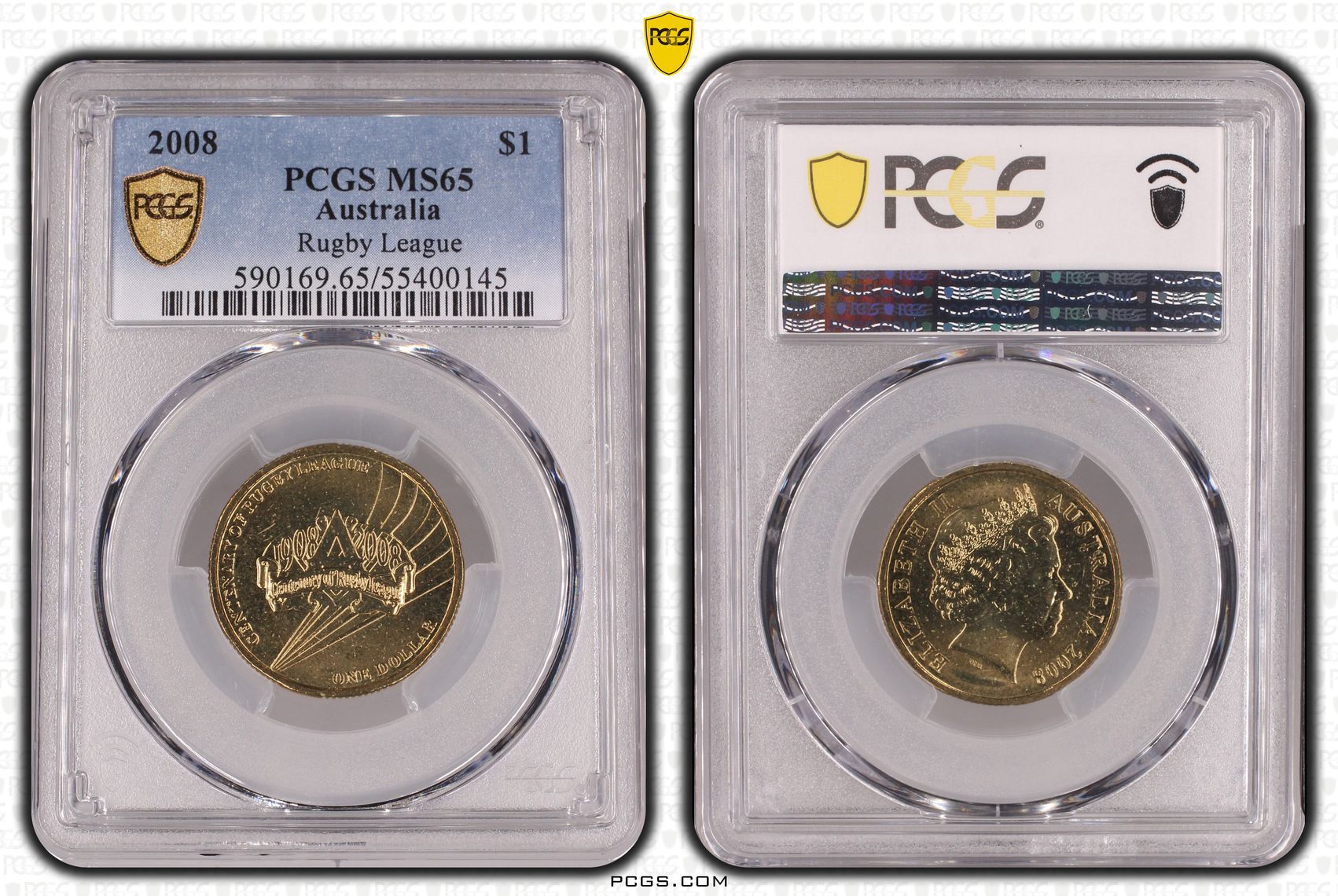 Rugby League, One Dollar, 2008, PCGS MS65
