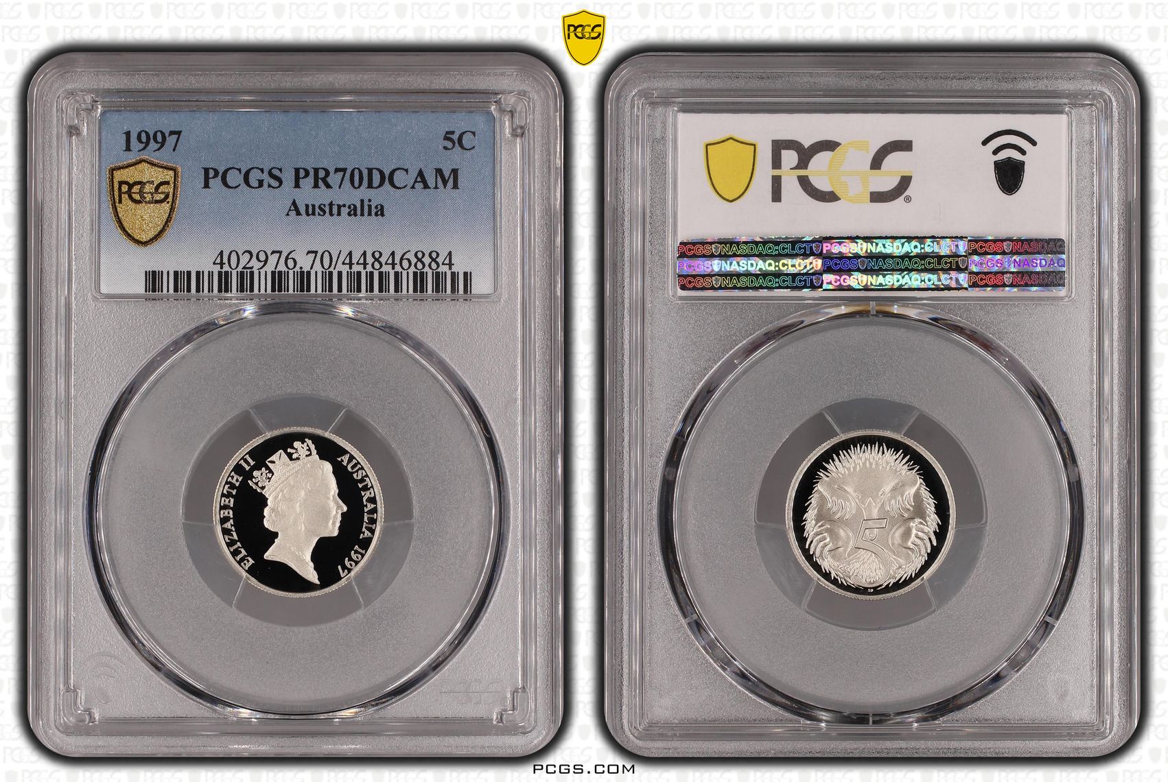 Elizabeth II, POP 15/0, Five Cent, 1997, PCGS PR70DCAM