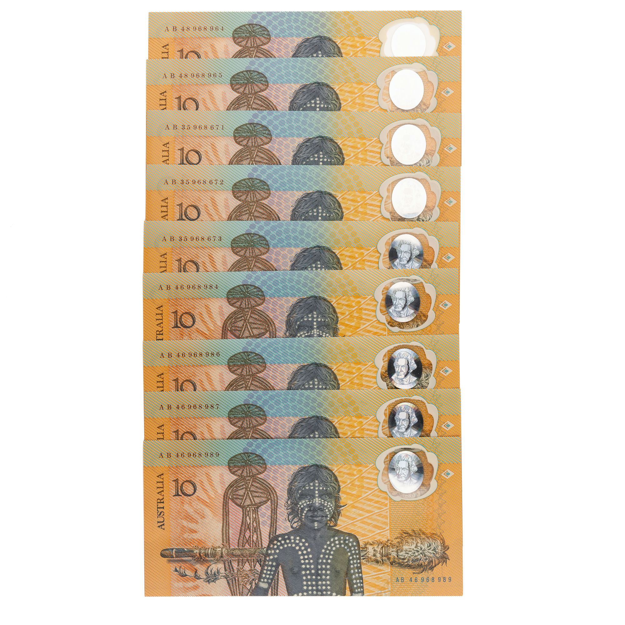 Fraser/Johnston, Bicentenary, Ten Dollars, 1988, UNC