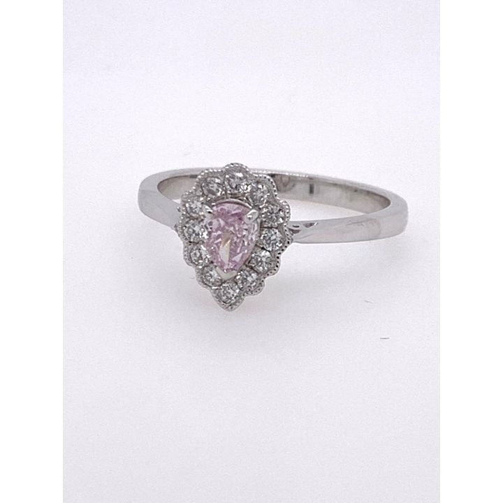GIA Certified 0.32ct Pink Diamond 18ct Gold Ring 3.04g