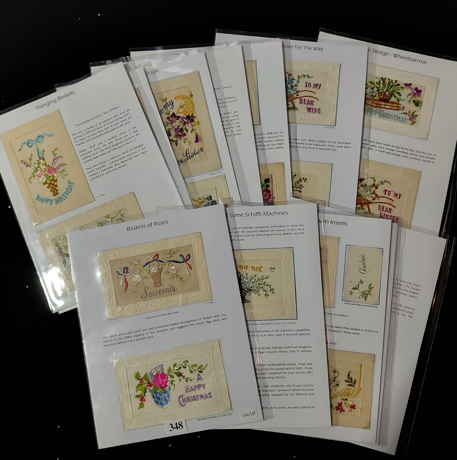 348 · SILK POSTCARDS - WWI GREETINGS