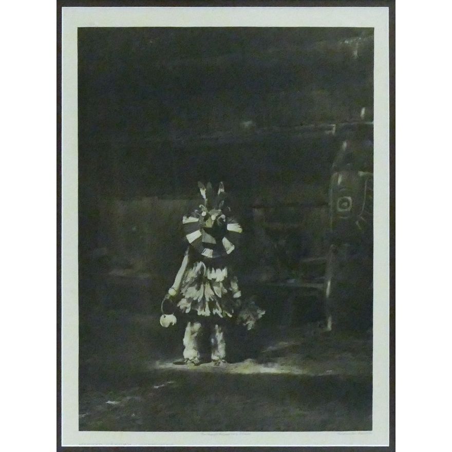 Antique Edward Curtis ''Masked Dancer - Cowichan'' (Plate 326) Large Photogravure