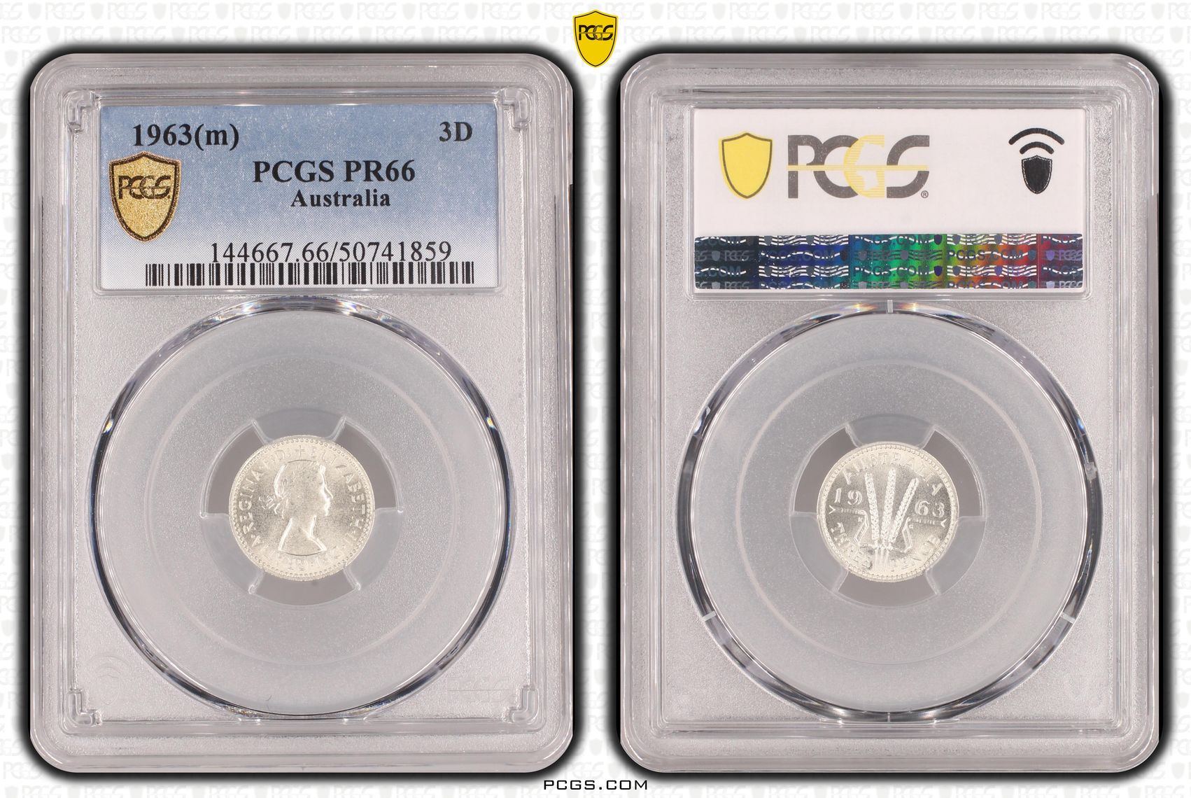 Elizabeth II, Threepence, 1963(m), PCGS PR66