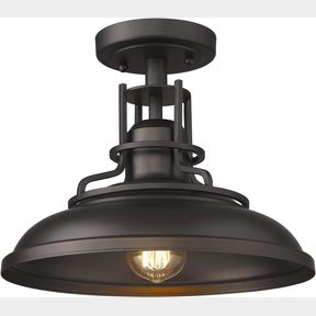 FEMILA 1-LIGHT SEMI FLUSH MOUNT LIGHT FIXTURE, 12 INCH FARMHOUSE CEILING LIGHT FIXTURE FOR HALLWAY, PORCH, LAUNDRY, FOYER, OIL RUB