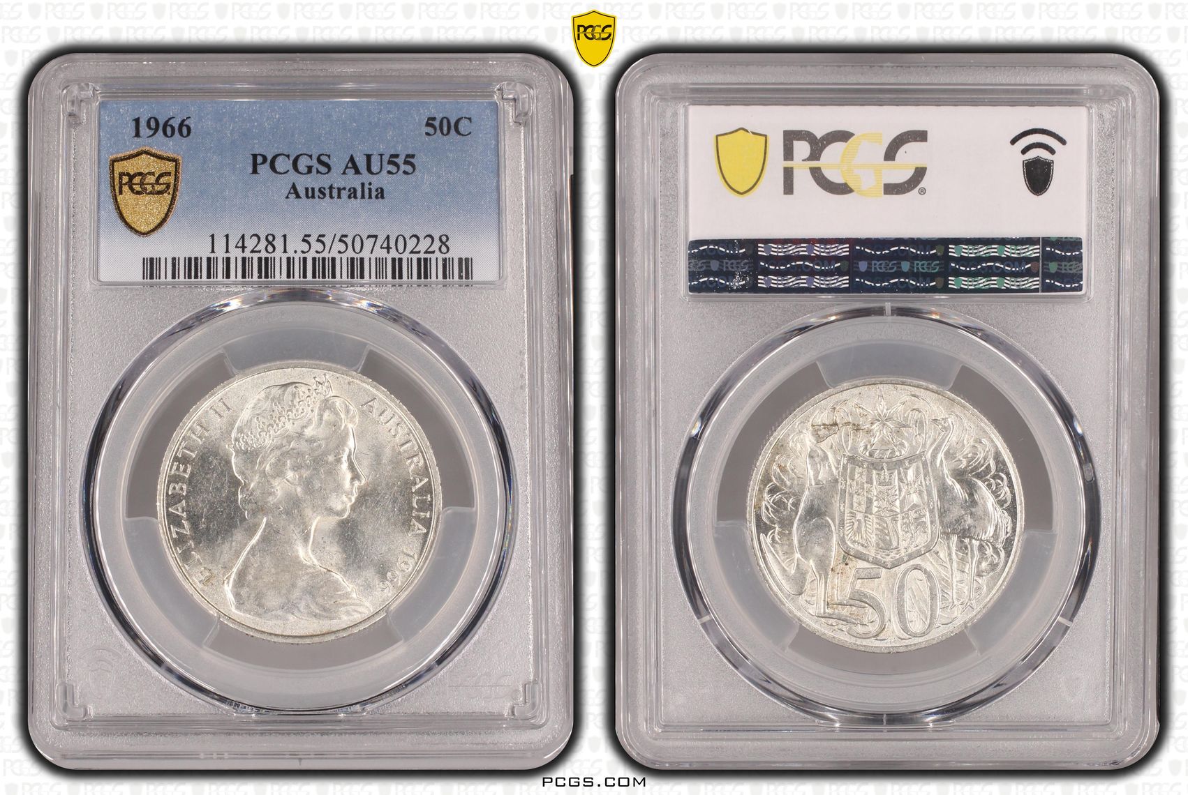 Fifty Cent, 1966, PCGS AU55