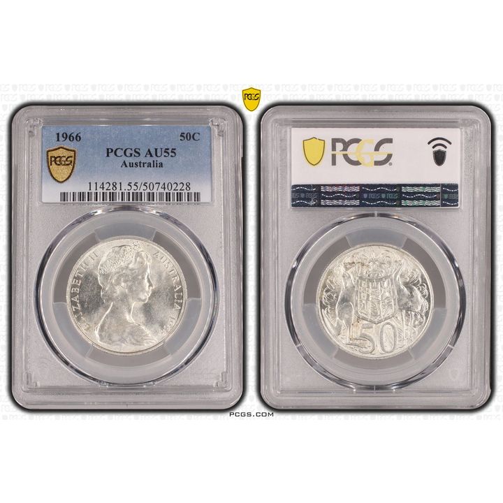 Fifty Cent, 1966, PCGS AU55