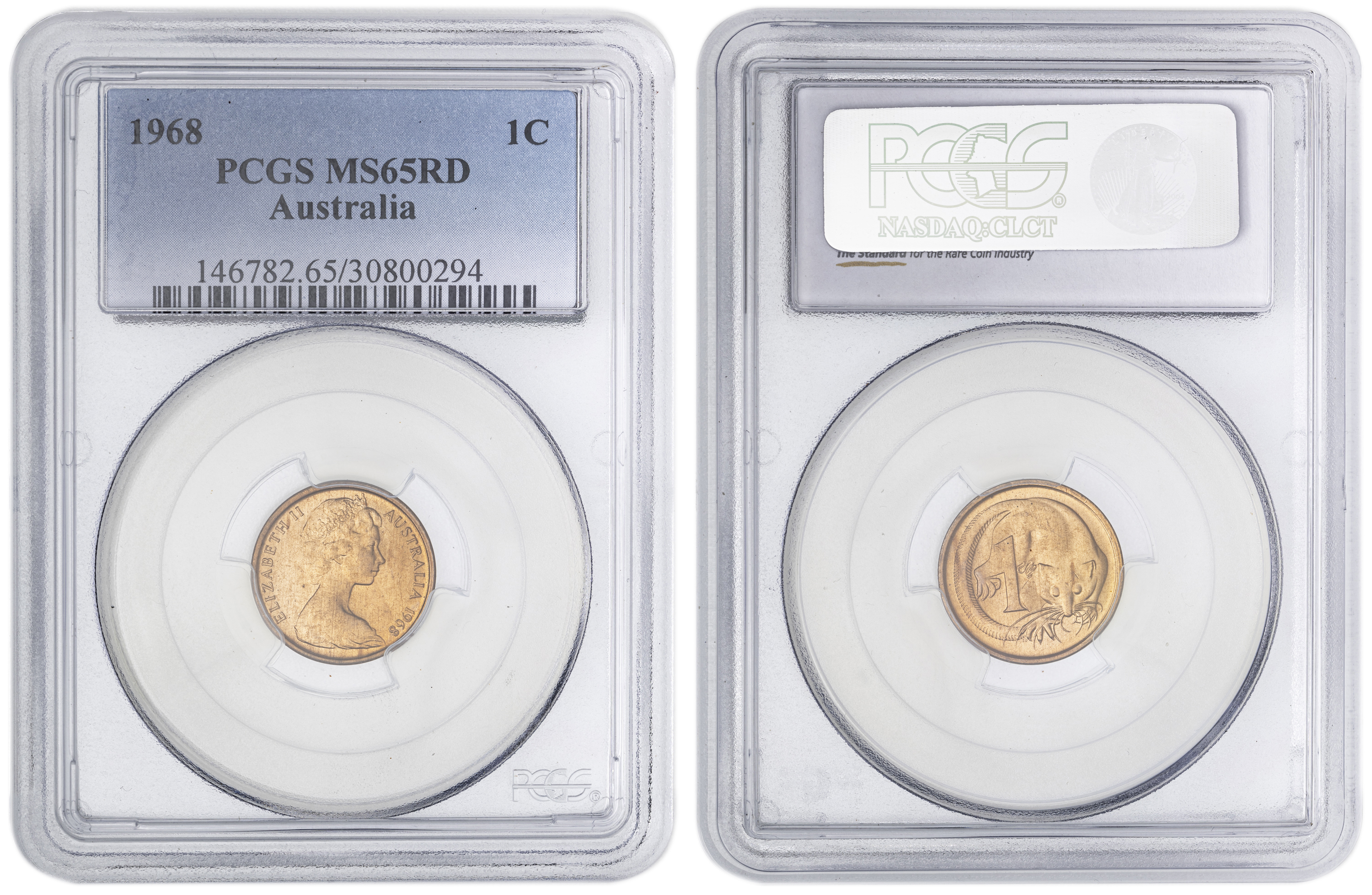 31 · One Cent, 1968, PCGS MS65RD