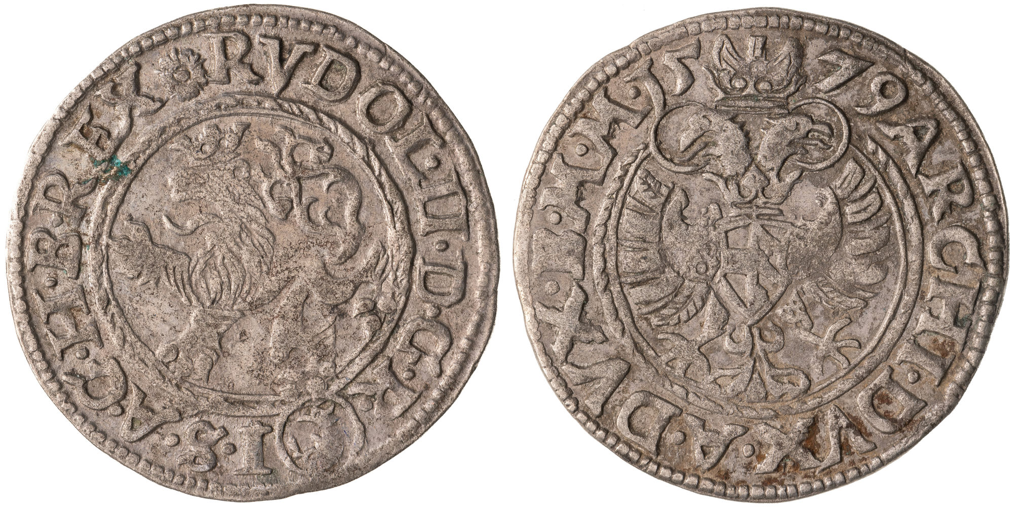 Austrian Empire, Rudolph II, Kingdom of Bohemia, Groschen, 1579, EF