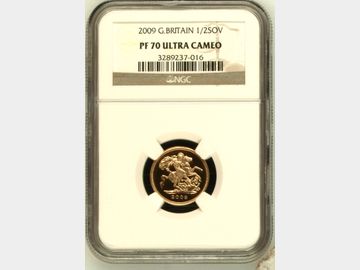 2009 PROOF HALF GOLD SOVEREIGN PF70 UCAM TOP POP!