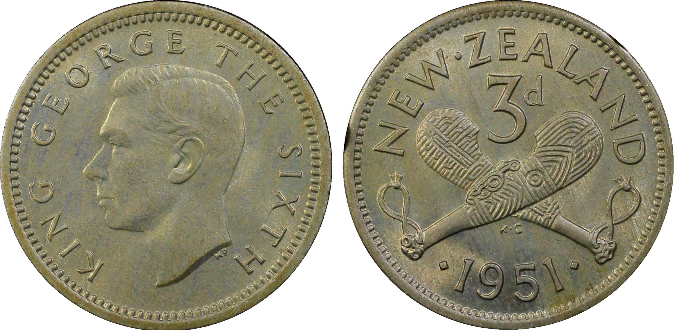 37 · New Zealand, Threepence, 1951, PCGS - MS65