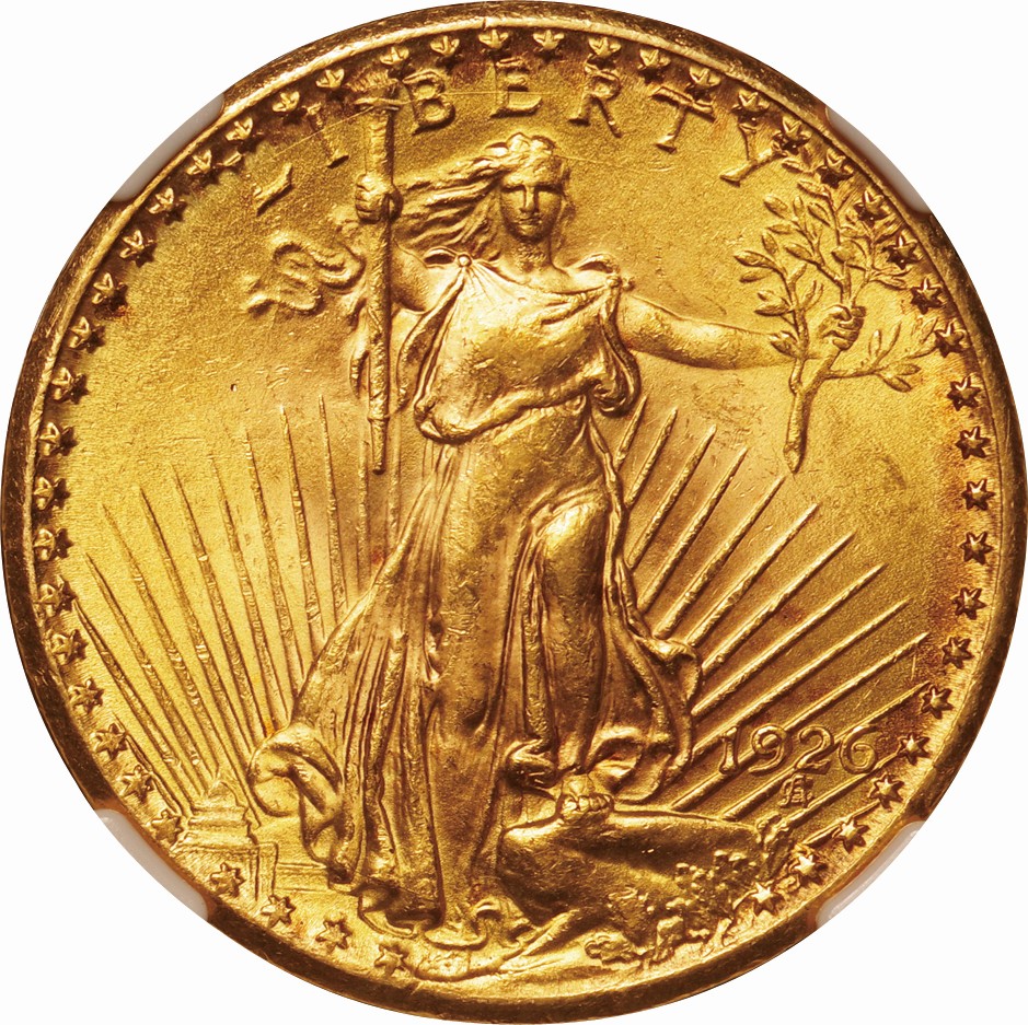 アメリカ-USA. NGC MS63. AU. Gold. 20ドル(Dollar). 女神立像 20ドル