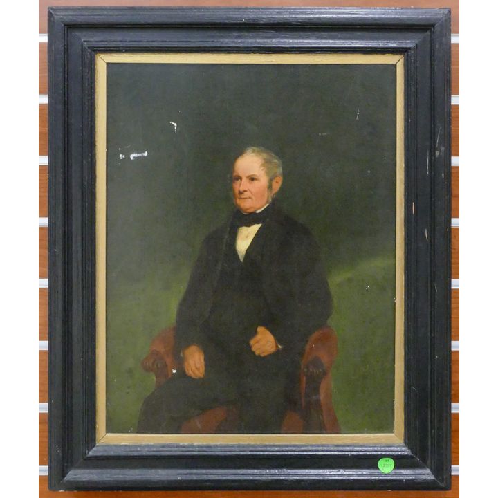 Antique ''Seated Portrait of a Gentleman'' 1862 Oil on Board