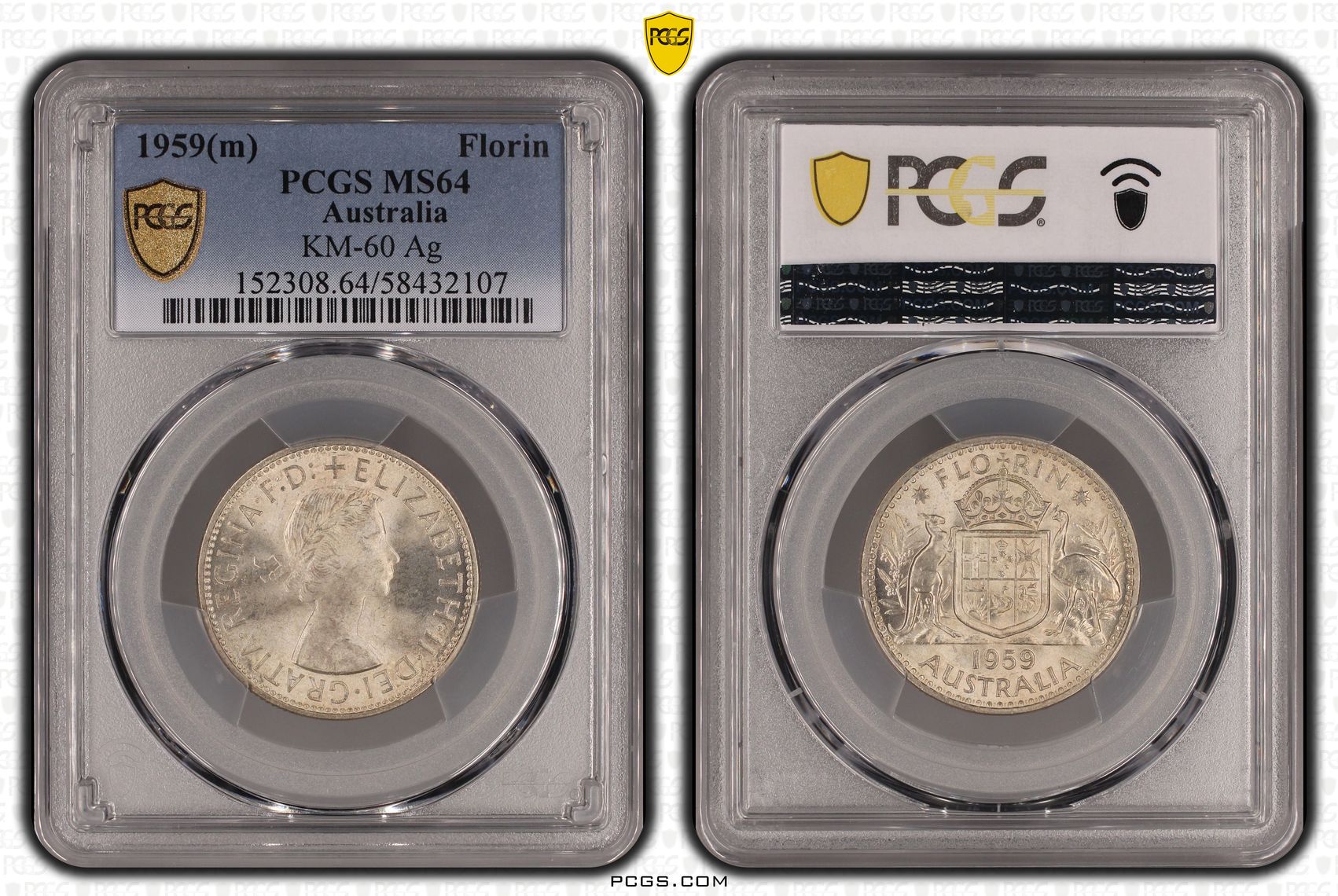 Elizabeth II, Florin, 1959(m), PCGS MS64