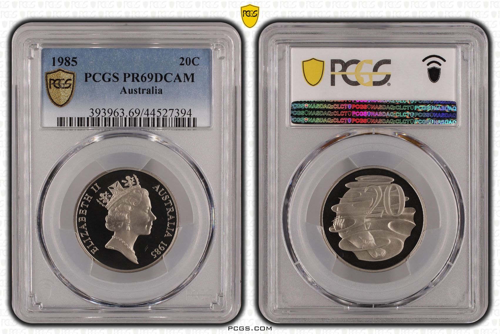 Twenty Cent, 1985, PCGS PR69DCAM