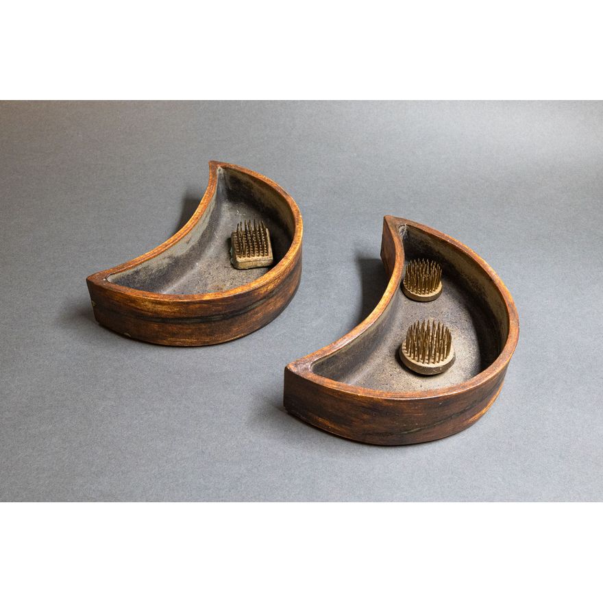 Keith Blight - Pair of Ikebana Moon Pots