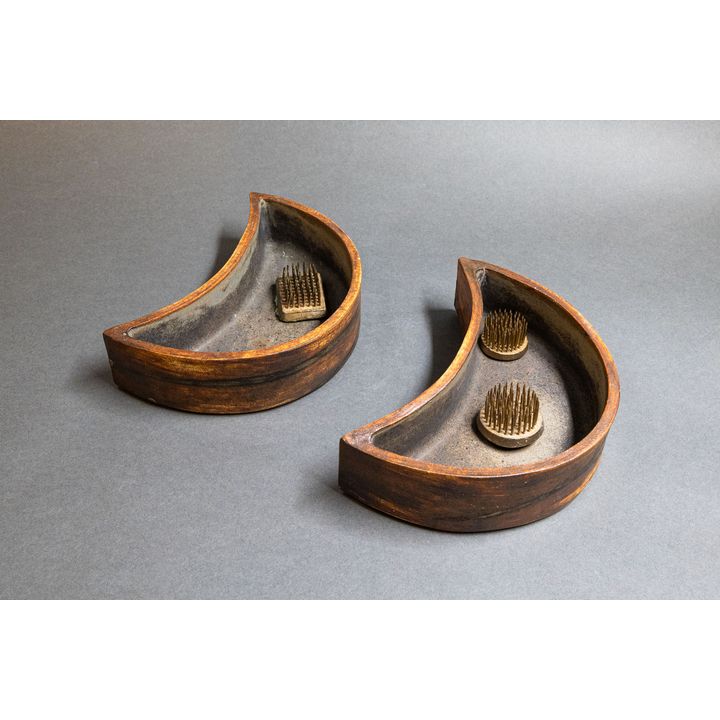 Keith Blight - Pair of Ikebana Moon Pots